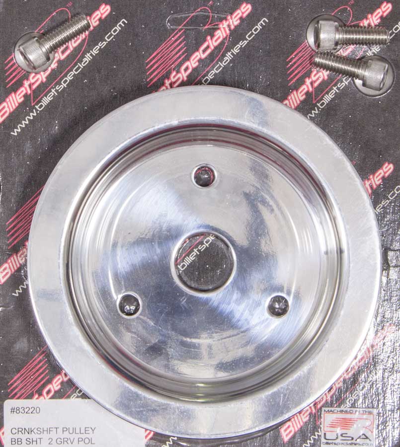 Billet Specialties 81220 Polished 2 Groove Water Pump Lower Pulley for Small Block Chevy 