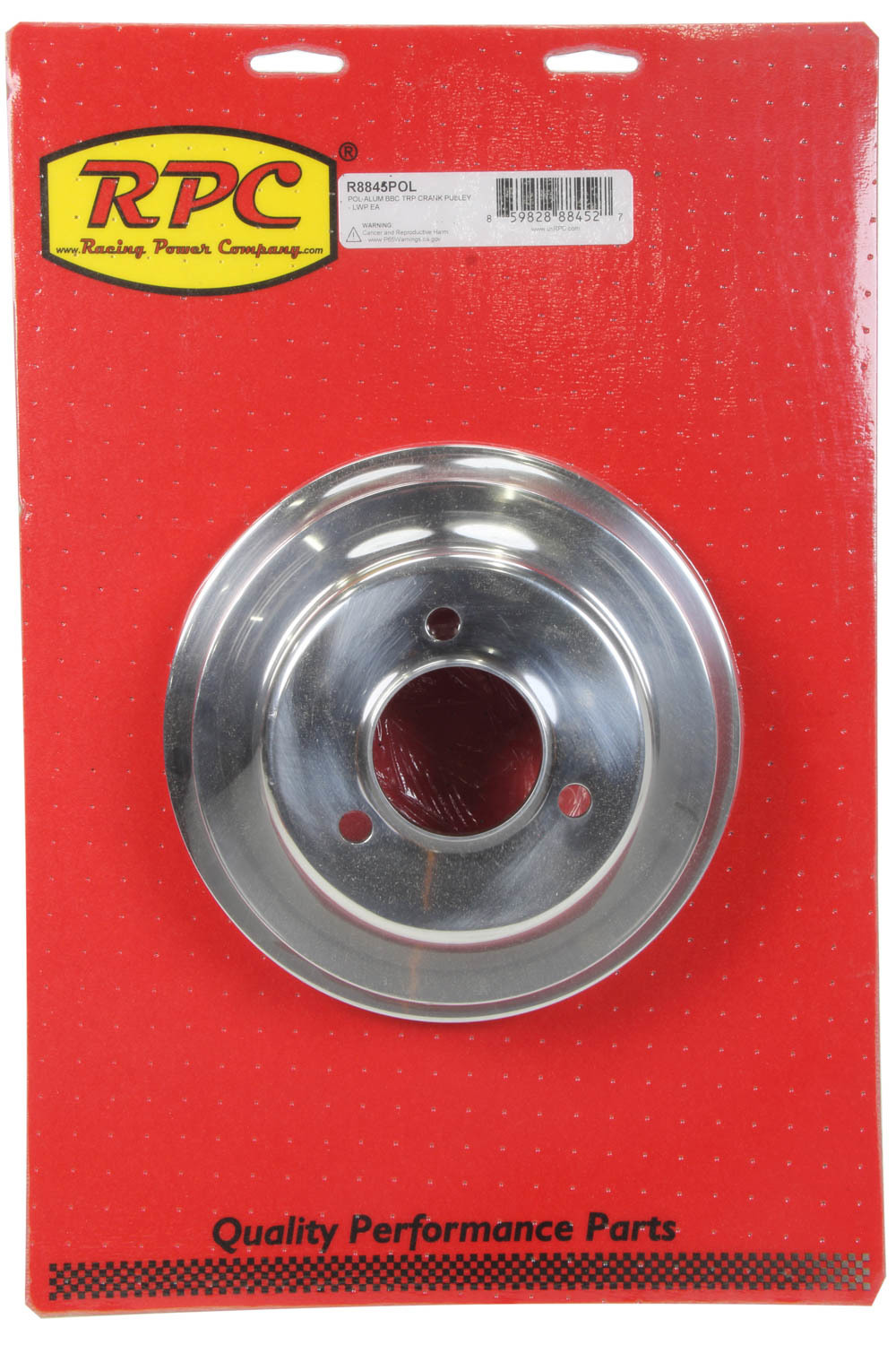Racing Power Company R8858 Chrome SWP Single Groove Pulley for Small Block Chevy
