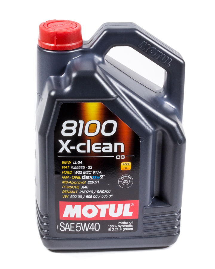  Motul 8100 X-clean 5W40 Synthetic Oil 5 Liters (102051) :  Automotive