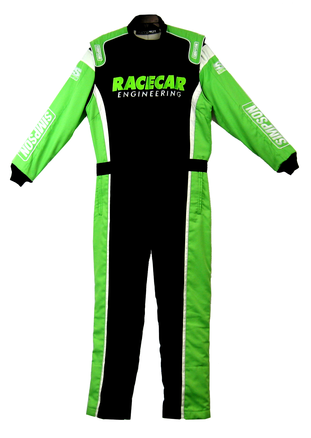 RCE/SIMPSON RACE SUIT - FRONT - GREEN/BLACK